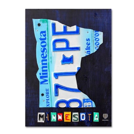 Design Turnpike 'Minnesota License Plate Map' Canvas Art,18x24